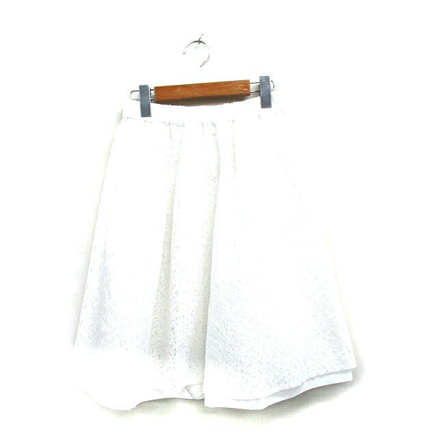 【中古】アナトリエ ANATELIER フレア スカート ミニ 総レース コットン 38 ホワイト 白 /KT28 レディース 【ベクトル 古着】 250517
