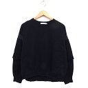 【中古】アメリカンホリック AMERICAN HOLIC トレーナー リブ ボートネック コットン 綿 ワイド 長袖 L 黒 ブラック /NT5 レディース 【ベクトル 古着】 250529