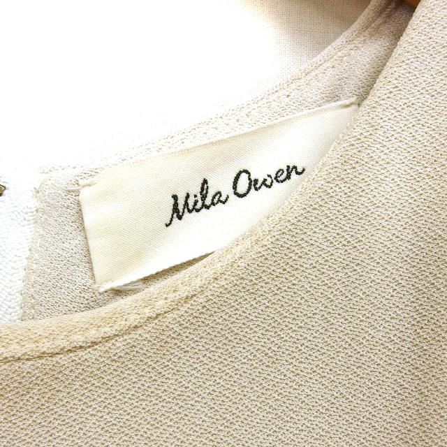 【中古】ミラオーウェン Mila Owen フレア ワンピース ロング チュール タック 切替 ノースリーブ ボートネック 0 ベージュ /NT26 レディース 【ベクトル 古着】 250530 auc-vector-20446843 ブランド古着の買取販売ベクトル サンプル画像3