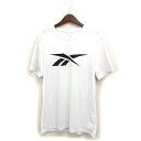【中古】リーボック Reebok ロゴマーク プリント Tシャツ 半袖 丸首 XO ホワイト 白 /FT44 メンズ 【ベクトル 古着】 250531