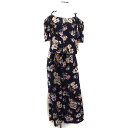 【中古】ミーアンドミークチュール ME&ME COUTURE フラワープリント オフショルブラウス & ワイドパンツ セットアップ 0 ネイビー 紺 /FT5 ...