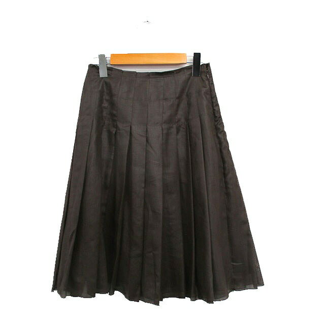 【中古】アナイ ANAYI プリーツスカート 膝丈 シンプル 38 ブラウン 茶 /KT25 レディース 【ベクトル 古着】 250605