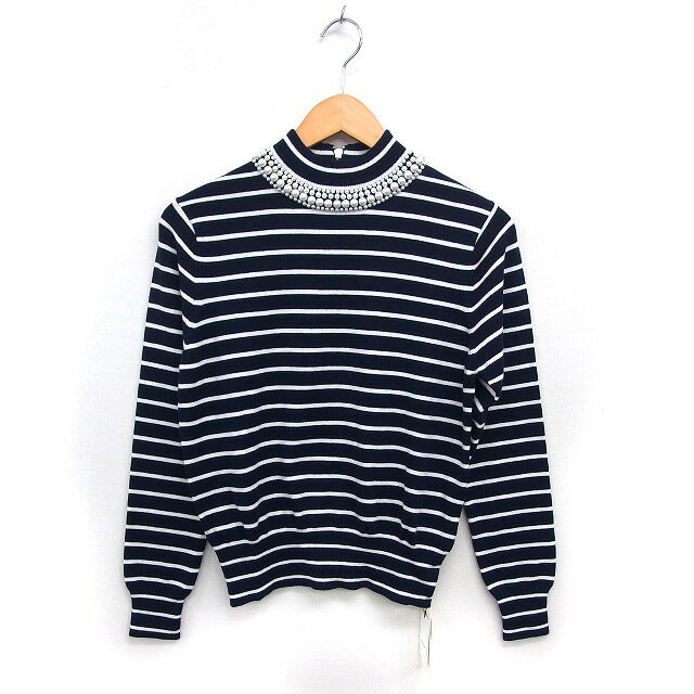 【中古】未使用品 フレイアイディー FRAY I.D タグ付き ハイネック ニット セーター ボーダー リブ ハ..