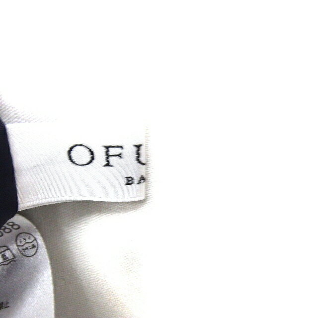 【中古】オフオン ofuon コットン ワンピース フレンチスリーブ ひざ丈 タック フレア 無地 38 ネイビー 紺 /FT36 レディース 【ベクトル 古着】 250605