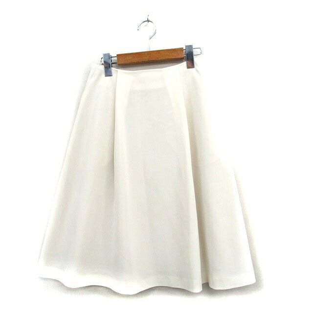 【中古】エムプルミエ M-Premier フレア スカート ロング シンプル 34 アイボリー 白 /KT11 レディース 【ベクトル 古着】 250612