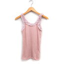 【中古】ジルスチュアート JILL STUART フリル リブ タンクトップ 無地 ノースリーブ FR ピンク /FT7 レディース 【ベクトル 古着】 250613