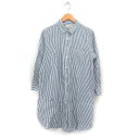 【中古】ハートマーケット HEART MARKET ストライプ シャツワンピース 長袖 ロング コットン 綿 F グレー 灰 /FT26 レディース 【ベクトル 古着】 250618