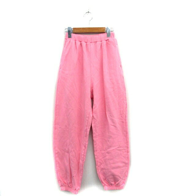 【中古】アンティカトイ ANTIQUA TOY 子供服 スウェット パンツ ジョガー コットン シンプル 160 ピンク /KT4 キッズ 【ベクトル 古着】 250725