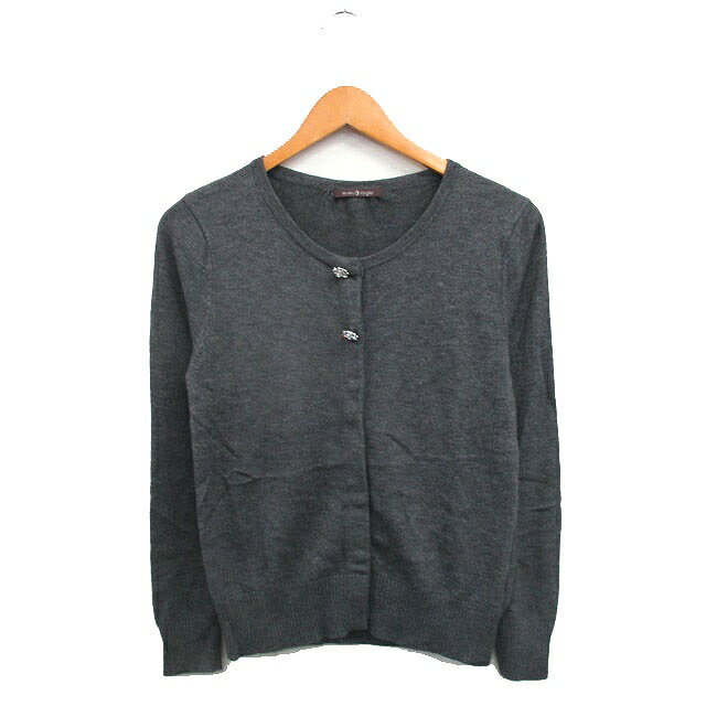 【中古】ミミ&ロジャー mimi&roger カーディガン 長袖 ビジューボタン シンプル F グレー 灰 /KT22 レ..