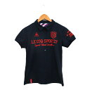 【中古】ルコックスポルティフ le coq sportif ゴルフウェア ポロシャツ 半袖 ロゴ M ネイビー 紺 /KT32 レディース 【ベクトル 古着】 250712