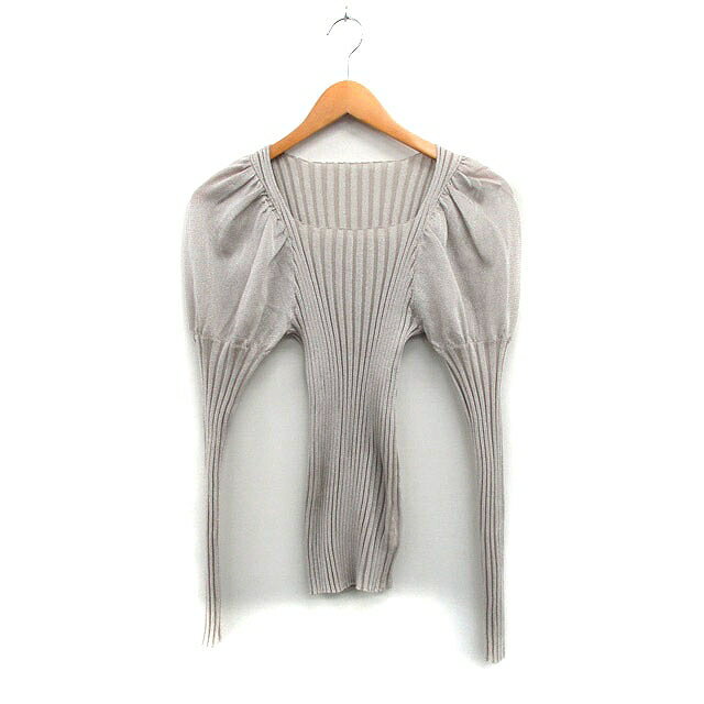 【中古】フレイアイディー FRAY I.D リブ ニット セーター 長袖 スクエアネック F グレー 灰 /KT21 レ..