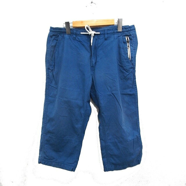 【中古】ビームスハート BEAMS HEART イージー クロップド パンツ ひざ下丈 無地 コットン 綿 M ブルー 青 /FT42 メンズ 【ベクトル 古着】 250801