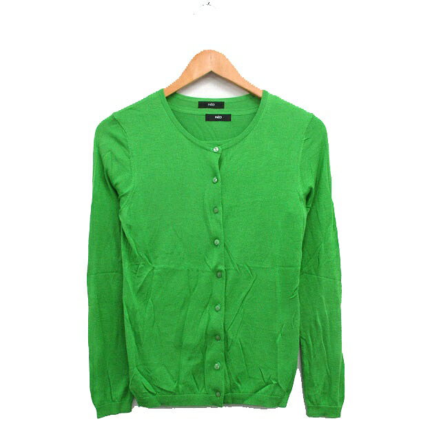 【中古】イネド INED アンサンブルニット 半袖 カーディガン 長袖 シンプル 9 グリーン 緑 /KT1 レディース 【ベクトル 古着】 251204