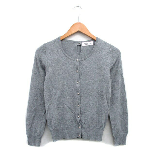 【中古】デビュー ド フィオレ Debut de Fiore by レッセパッセ LAISSE PASSE アンサンブルニット 半袖 カーディガン 長袖 シンプル 38 グレー 灰 /KT2 【ベクトル 古着】 251204
