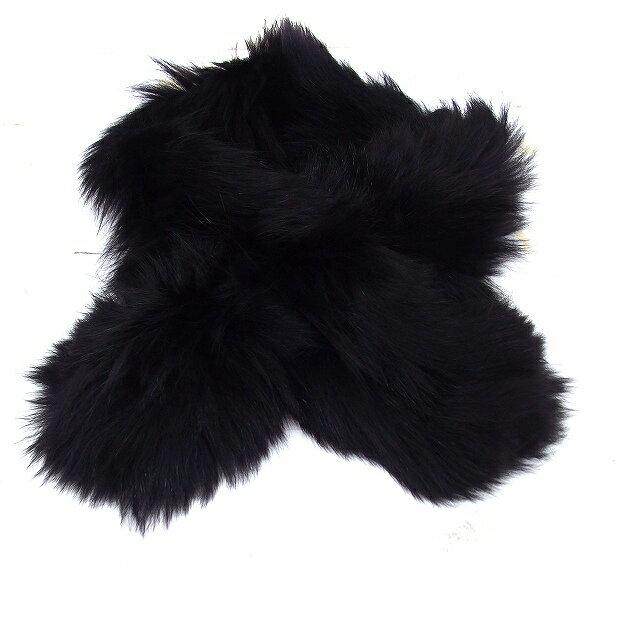 【中古】エムプルミエ M-Premier ティペット マフラー スヌード 無地 ブラック 黒 /FT34 レディース 【..