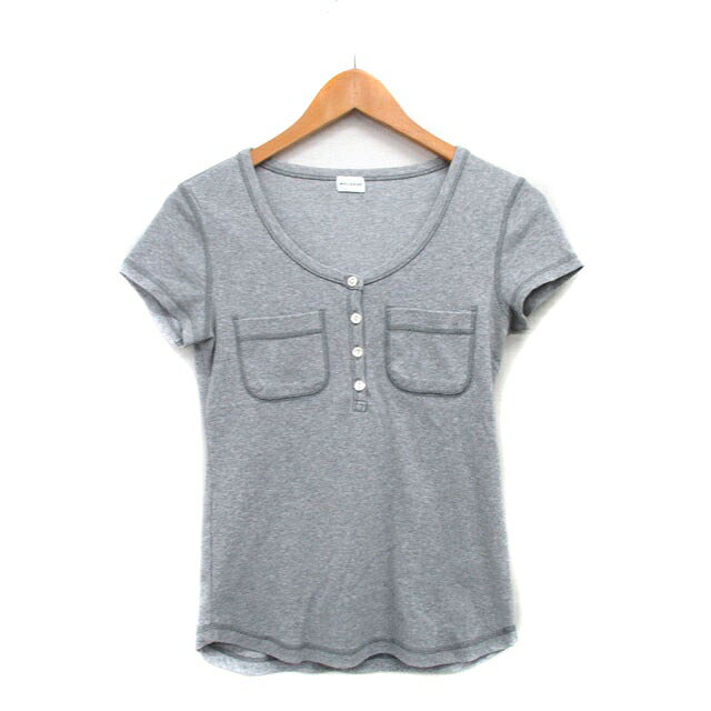 Garments - 【中古】メルローズ MELROSE カットソー Tシャツ ハーフボタン 半袖 コットン シンプル グレー 灰 /KT34 レディース 【ベクトル 古着】 251030