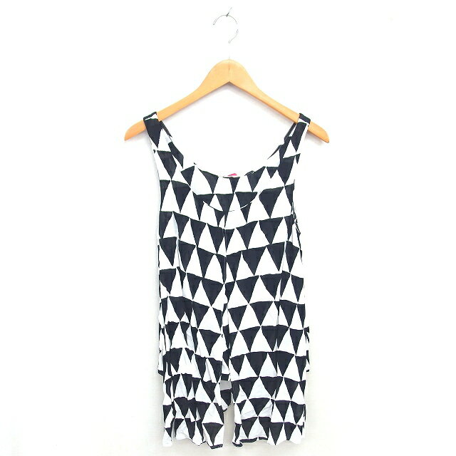 【中古】サス&バイド sass＆bide チュニック ブラウス 総柄 プルオーバー ノースリーブ 8 ホワイト ブラック 白 黒 /TT レディース 【ベクトル 古着】 251024