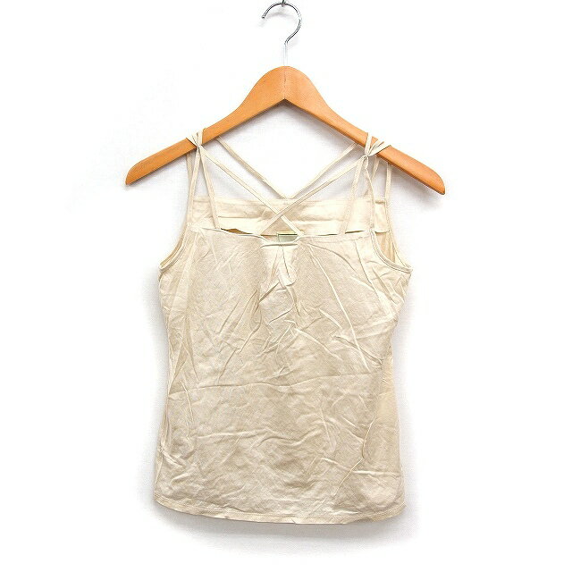 【中古】シビラ SYBILLA クロスストラップ キャミソール 無地 コットン 綿 M ベージュ /FT49 レディー..