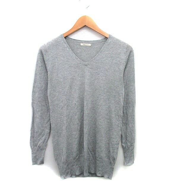 【中古】シュガーローズ Sugar Rose ニット セーター 長袖 Vネック シルク シンプル グレー 灰 /KT39 レディース 【ベクトル 古着】 250906