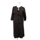 【中古】トラサルディ TRUSSARDI 3点セット ワンピース ノースリーブ ノーカラージャケット タイトスカート ロング リネン 44 ブラウン 茶 /KT35 レディース 【ベクトル 古着】 250908