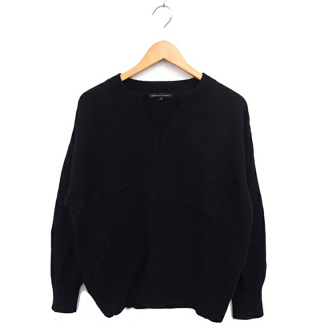 【中古】23区 オンワード樫山 スリットネック ニット セーター ウール リブ 長袖 44 黒 ブラック /NT26 レディース 【ベクトル 古着】 251030(4)