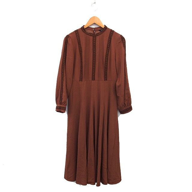 【中古】ロッソ ROSSO アーバンリサーチ はしごレース フレア マキシ ワンピース ピンタック バックジ..