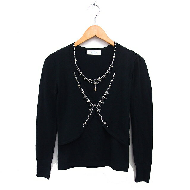 【中古】ビアッジョブルー Viaggio Blu アンサンブルニット ツインニット カーディガン クロップド タ..