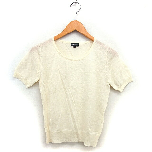 【中古】ザ スコッチ ハウス The Scotch House ウール ニット セーター ハイゲージ リブ 透け感 半袖 3..