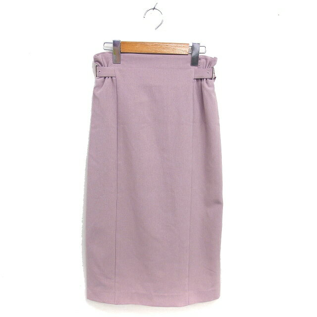 【中古】未使用品 クチュールブローチ COUTURE BROOCH タグ付き タイト スカート Iライン ロング 脇ベルト 薄手 バックジップ 36 ピンク /TT レディース 【ベクトル 古着】 251006