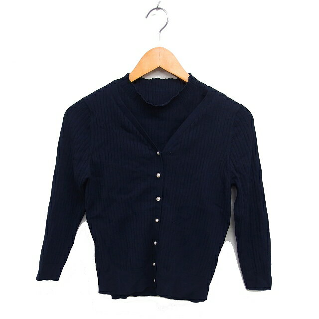 【中古】ジャスグリッティー JUSGLITTY アンサンブルニット ツインニット カーディガン リブ ハイゲー..