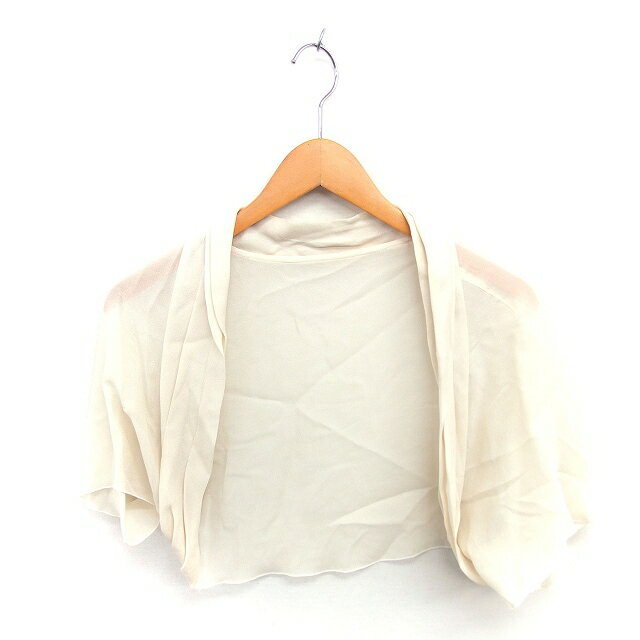 【中古】ストロベリーフィールズ STRAWBERRY-FIELDS ボレロ カーディガン トッパー シアー シルク混 半袖 2 アイボリー /TT レディース 【ベクトル 古着】 251220