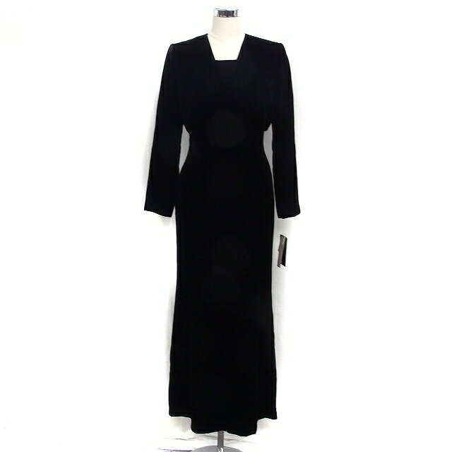 【中古】未使用品 FUNQUETH タグ付き ワンピーススーツ ツーピース ベロア ワンピース ボレロ ジャケット 無地 9 ブラック 黒 /FT5 レディース 【ベクトル 古着】 251201