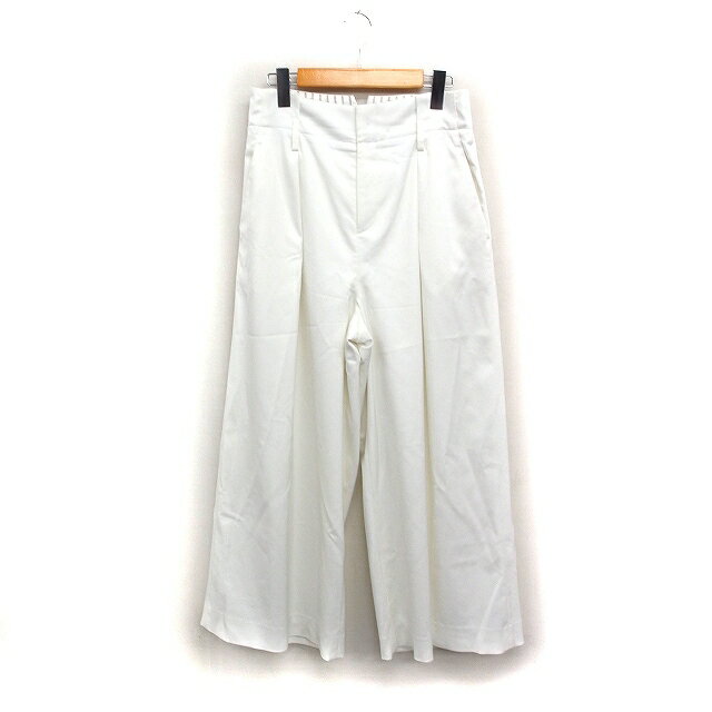 【中古】ロペ ROPE タック ワイド パンツ 無地 シンプル 40 ホワイト 白 /FT48 レディース 【ベクトル 古着】 251127