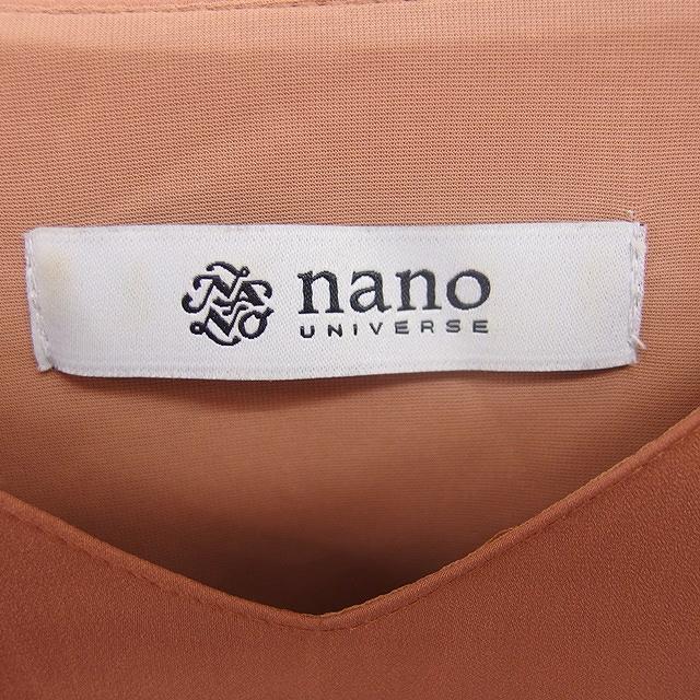【中古】ナノユニバース nano universe ワンピース ロング プリーツ Vネック ウエストリボン フレアスリーブ 半袖 36 ブラウン 茶 /TT レディース 【ベクトル 古着】 260703 auc-vector-21070979 ブランド古着の買取販売ベクトル サンプル画像3
