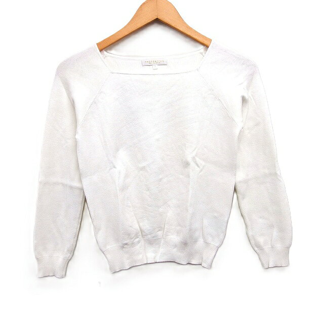 【中古】プロポーション ボディドレッシング PROPORTION BODY DRESSING スクエアネック ニット セーター 長袖 無地 2 ホワイト 白 /FT レディース 【ベクトル 古着】 260814