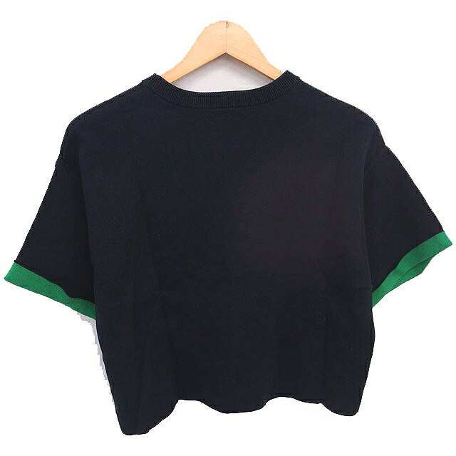 【中古】ミラオーウェン Mila Owen カットソー 配色ニット ダブルフェイス プルオーバー 半袖 0 黒 緑 ブラック グリーン /TT レディース 【ベクトル 古着】 260820 auc-vector-21183727 ブランド古着の買取販売ベクトル サンプル画像2