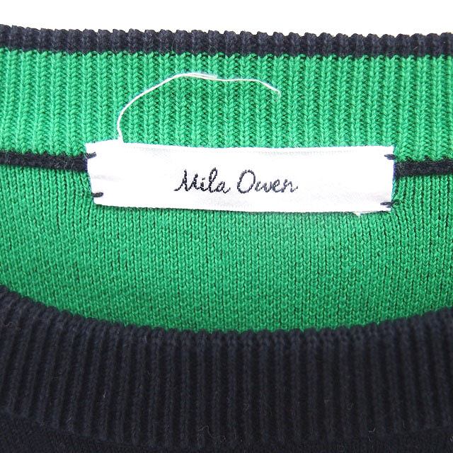 【中古】ミラオーウェン Mila Owen カットソー 配色ニット ダブルフェイス プルオーバー 半袖 0 黒 緑 ブラック グリーン /TT レディース 【ベクトル 古着】 260820 auc-vector-21183727 ブランド古着の買取販売ベクトル サンプル画像3