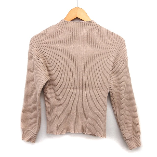 【中古】グローバルワーク GLOBAL WORK ハイネック ニット カットソー リブ ドロップショルダー 長袖 M ベージュ /NT5 レディース 【ベクトル 古着】 260807 auc-vector-21159710 ブランド古着の買取販売ベクトル サンプル画像2