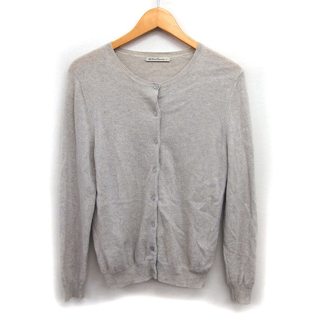 【中古】My Little Favourite カシミヤ カーディガン ニット リブ メランジ 長袖 L グレー /NT27 レディース 【ベクトル 古着】 260903