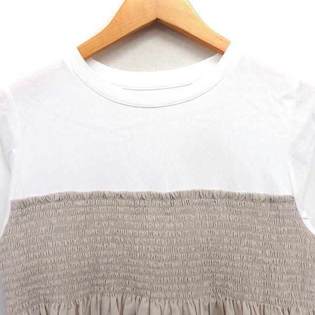 【中古】ロペピクニック ROPE Picnic シャーリング ドッキング ロングスリーブ カットソー 丸首 コットン 綿 F ベージュ系 /FT11 レディース 【ベクトル 古着】 260912 auc-vector-21250159 ブランド古着の買取販売ベクトル サンプル画像3