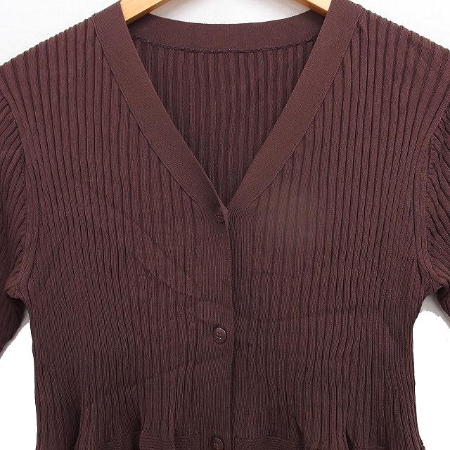 【中古】ロペピクニック ROPE Picnic 5分袖 ペプラム カーディガン リブ Vネック 無地 38 ブラウン 茶 /FT29 レディース 【ベクトル 古着】 260912 auc-vector-21250191 ブランド古着の買取販売ベクトル サンプル画像3