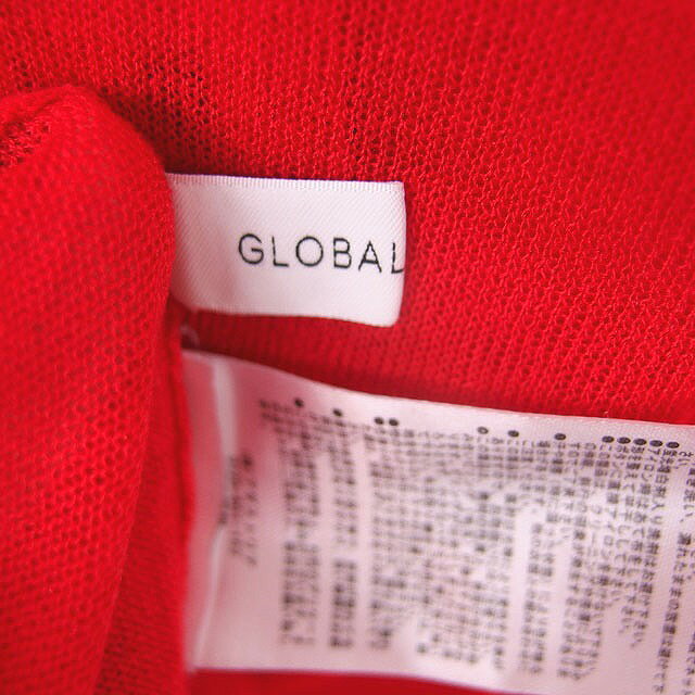 【中古】グローバルワーク GLOBAL WORK カーディガン ニット 薄手 丸首 無地 シンプル 長袖 M 赤 レッド /TT レディース 【ベクトル 古着】 260928 auc-vector-21290498 ブランド古着の買取販売ベクトル サンプル画像3