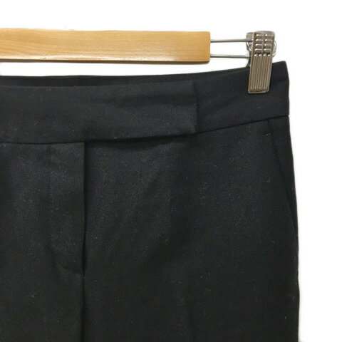 【中古】セオリー theory パンツ スラックス フレア ワイド ロング 無地 ウール 0 黒 ブラック レディース 【ベクトル 古着】 211206