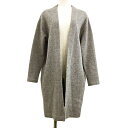 【中古】B&Y ユナイテッドアローズ BEAUTY&YOUTH ビューティー&ユース カーディガン ニット ロング ウール 前開き トッパー 無地 長袖 グレー レディース 【ベクトル 古着】 240205