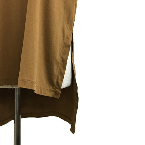 【中古】イネド INED チュニック カットソー プルオーバー クルーネック 無地 スリット ノースリーブ 9 茶 ブラウン レディース 【ベクトル 古着】 240415