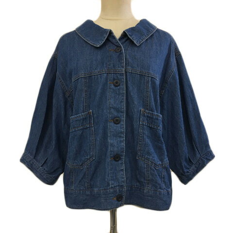 【中古】ダブルクローゼット w closet ジャケット デニム Gジャン スタンダード レースアップ リボン 七分袖 F 青 紺 ブルー ネイビー レディース 【ベクトル 古着】 240426 【中古】ダブルクローゼット w closet ジャケット デニム Gジャン スタンダード レースアップ リボン 七分袖 F 青 紺 ブルー ネイビー レディース 【ベクトル 古着】 240426