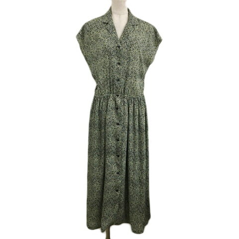【中古】コーエン coen ワンピース シャツ フレア ロング オープンカラー 総柄 ウエストゴム フレンチスリーブ F 緑 黒 グリーン ブラック レディース 【ベクトル 古着】 240508 【中古】コーエン coen ワンピース シャツ フレア ロング オープンカラー 総柄 ウエストゴム フレンチスリーブ F 緑 黒 グリーン ブラック レディース 【ベクトル 古着】 240508
