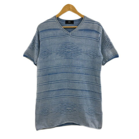 【中古】アズールバイマウジー AZUL by moussy セーター ニット カットソー プルオーバー Vネック 総柄 半袖 L 水色 青 ライトブルー ブルー メンズ 【ベクトル 古着】 240514 【中古】アズールバイマウジー AZUL by moussy セーター ニット カットソー プルオーバー Vネック 総柄 半袖 L 水色 青 ライトブルー ブルー メンズ 【ベクトル 古着】 240514