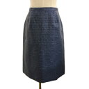 【中古】ハナエモリ HANAE MORI スカート 台形 膝丈 ラメ グリッター 40 青 ブルー レディース 【ベクトル 古着】 240524