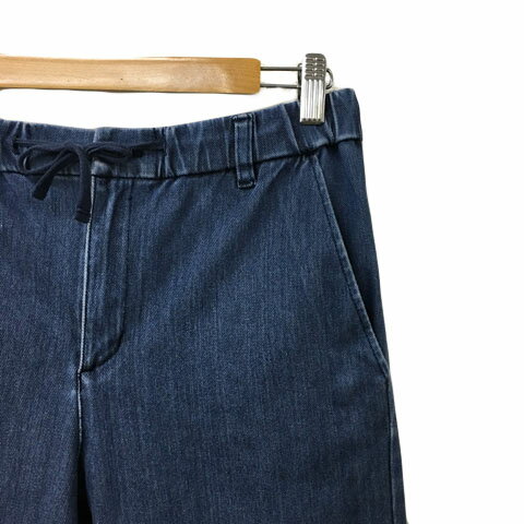 【中古】エル ELLE パンツ デニム ジーンズ テーパード ロング ウエストゴム インディゴ ジップフライ 38 青 紺 ブルー ネイビー レディース 【ベクトル 古着】 240613